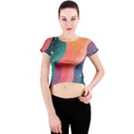 Art Abstract Pattern Crew Neck Crop Top