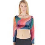 Art Abstract Pattern Long Sleeve Crop Top