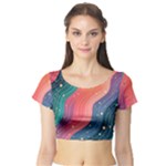 Art Abstract Pattern Short Sleeve Crop Top