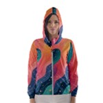 Art Abstract Pattern Women s Hooded Windbreaker