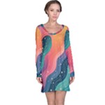 Art Abstract Pattern Long Sleeve Nightdress