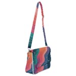 Art Abstract Pattern Shoulder Bag with Back Zipper