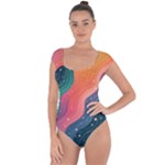 Art Abstract Pattern Short Sleeve Leotard 