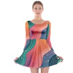 Art Abstract Pattern Long Sleeve Skater Dress