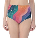 Art Abstract Pattern Classic High-Waist Bikini Bottoms