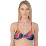 Art Abstract Pattern Reversible Tri Bikini Top