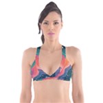 Art Abstract Pattern Plunge Bikini Top