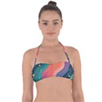 Art Abstract Pattern Tie Back Bikini Top