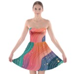 Art Abstract Pattern Strapless Bra Top Dress