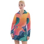 Art Abstract Pattern Women s Long Sleeve Casual Dress