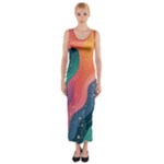 Art Abstract Pattern Fitted Maxi Dress