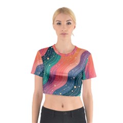 Art Abstract Pattern Cotton Crop Top from ArtsNow.com