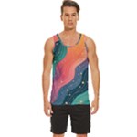 Art Abstract Pattern Men s Wide Collar Tank Top