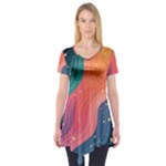 Art Abstract Pattern Short Sleeve Tunic 