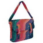 Art Abstract Pattern Buckle Messenger Bag