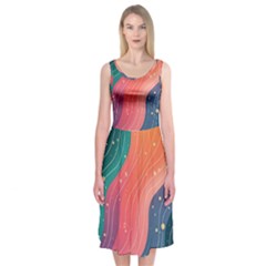 Art Abstract Pattern Midi Sleeveless Dress from ArtsNow.com