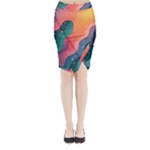 Art Abstract Pattern Midi Wrap Pencil Skirt