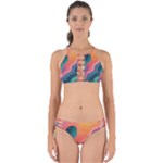 Art Abstract Pattern Perfectly Cut Out Bikini Set