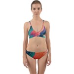 Art Abstract Pattern Wrap Around Bikini Set