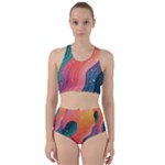 Art Abstract Pattern Racer Back Bikini Set