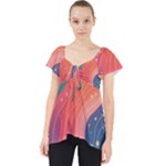 Art Abstract Pattern Lace Front Dolly Top