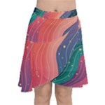 Art Abstract Pattern Chiffon Wrap Front Skirt