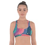 Art Abstract Pattern Cross Back Sports Bra