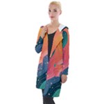 Art Abstract Pattern Hooded Pocket Cardigan