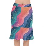 Art Abstract Pattern Short Mermaid Skirt