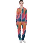 Art Abstract Pattern Casual Jacket and Pants Set