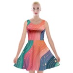 Art Abstract Pattern Velvet Skater Dress