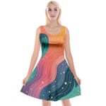 Art Abstract Pattern Reversible Velvet Sleeveless Dress