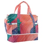 Art Abstract Pattern Sports Shoulder Bag with Shoes Compartment