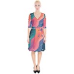 Art Abstract Pattern Wrap Up Cocktail Dress