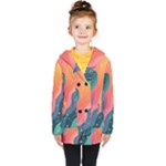 Art Abstract Pattern Kids  Double Breasted Button Coat