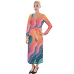 Art Abstract Pattern Velvet Maxi Wrap Dress