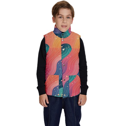 Art Abstract Pattern Kid s Button Up Puffer Vest from ArtsNow.com