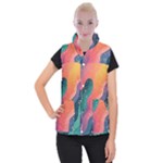 Art Abstract Pattern Women s Button Up Vest