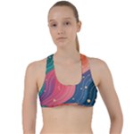 Art Abstract Pattern Criss Cross Racerback Sports Bra