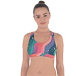 Art Abstract Pattern Cross String Back Sports Bra