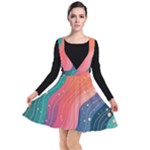 Art Abstract Pattern Plunge Pinafore Dress