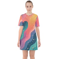 Sixties Short Sleeve Mini Dress 