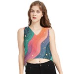 Art Abstract Pattern V-Neck Cropped Tank Top