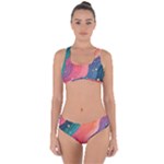 Art Abstract Pattern Criss Cross Bikini Set