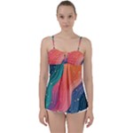 Art Abstract Pattern Babydoll Tankini Top