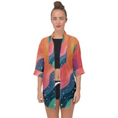 Open Front Chiffon Kimono 