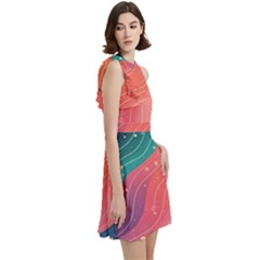 Cocktail Party Halter Sleeveless Dress With Pockets 