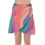 Art Abstract Pattern Wrap Front Skirt