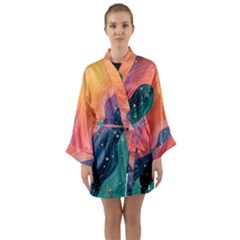 Long Sleeve Satin Kimono 