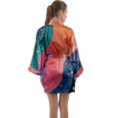 Long Sleeve Satin Kimono 